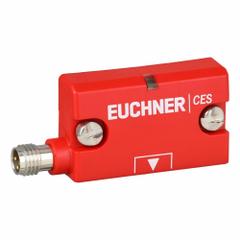 EUCHNER Safety Switch Read Head: Built-in Connector, 3 Pins, M8, 2 Active Faces, 42 mm x 25 mm (MPN CES-A-LNN-SC-106601). Key specifications — Compatible Actuator Technology: RFID; Brand: EUCHNER; Electrical Connection: M8.