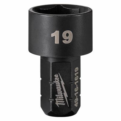 MILWAUKEE Impact Socket: SAE/Metric, 19 mm Socket Size, 6-Point, Short - Insider & DXS Impact Sockets