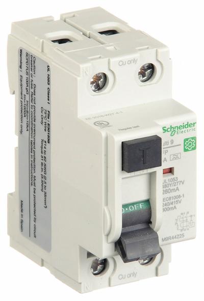 IEC Supplementary Protector: 25 A Amps, 240V AC, 260 mA Rated Residual Current - UL1053 DIN Rail-Mount Ground Fault Protectors