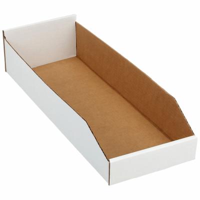 PACKAGING CORPORATION OF AMERICA Corrugated Shelf Bin: 23 in Overall Lg, 8 1/4 in x 4 3/4 in - Light-Use Cardboard Shelf Bins