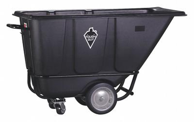 GRAINGER Tilt Truck: 13.5 cu ft, 1,400 lb, 64 in L x 28 in W x 37 1/4 in H, Black - Steel-Reinforced Plastic Tilt Trucks