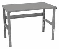 TENNSCO Workbench: Adj Ht, Steel, 60 in x 36 in, 2,500 lb Overall Load Capacity, Gray (MPN WBAT-1-3660S). Key specifications — Brand: TENNSCO.
