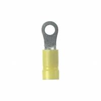 PANDUIT StrongHold(TM) EV10-6RB-Q Ring Terminal: Yellow, Vinyl Insulation, #6 Stud Size, 600 V. Key specifications — attr1308027: PANDUIT; attr1356513: EV10; attr1356587: Funnel Entry.
