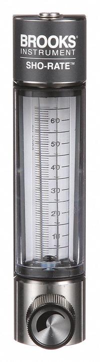 BROOKS Mechanical Flowmeter: Flow Meter, Scale, Variable Area, Panel Mount, Vertical, Liters, FNPT (MPN 1250AR6041MRSVV). Key specifications — Display Type: Scale; O-Ring Material: Viton; Includes Flow Rate Adjustment Knob: Yes; Includes Pressure Guage: No; Mounting Orientation: Vertical; Unit Of Measure: Liters; Brand: BROOKS; Accuracy: +/-5%.
