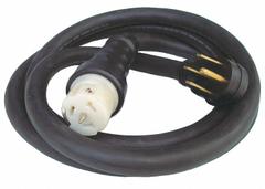 GENERAC Generator Power Cord: Transfer Switch Cord, 50 ft Cord Lg, 125/250V AC, 50 A Current Rating (MPN 6390). Key specifications — Rated Voltage: 125/250V AC; Use with Inlet Box: 63652; Use with Transfer Switch: 501210; Wire Size: 6 AWG; Brand: GENERAC.
