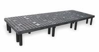 STRUCTURAL PLASTICS Dunnage Rack: Assembled, Snap-Together, 12 in x 36 in x 96 in, Polyethylene (MPN D9636). Key specifications — Color: Black; Brand: STRUCTURAL PLASTICS; Material: Polyethylene; Assembled: Assembled; Method of Construction: Snap-Together; Included: Shelf.