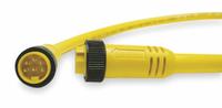 Cordset: 1"-16 Male Straight x Bare Wire, 8 Pins, Yellow, PVC, 12 ft Cable Lg, 7 A Max Current (A) (MPN 208002A01F120). Key specifications — Cable Jacket Color: Yellow; IP Rating: IP67; Wire Size: 16 AWG; Brand: BRAD HARRISON.