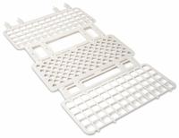 Tube Rack: Polypropylene, White, (60) Wells, 60 Compartments, Benchtop (MPN HS243077W). Key specifications — Material: Polypropylene; Mounting Location: Benchtop; Color: White; Product Type: Test Tube Rack; Total Holding Capacity: (60) Wells; Brand: HEATHROW SCIENTIFIC.