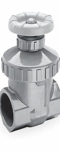 SPEARS Gate Valve: 2 in, PVC, Non-Rising, FIPS x FIPS, 200 psi CWP, Wheel, Solid Wedge (MPN 2031-020). Key specifications — Wedge Material: Polypropylene; Brand: SPEARS; Bonnet Material: PVC.