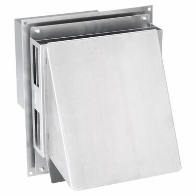 TJERNLUND Vent Hood: Vented Rain Cap, Rectangular, 4 in Duct, 5052, Aluminum, Silver Finish - Wall & Soffit Vent Caps