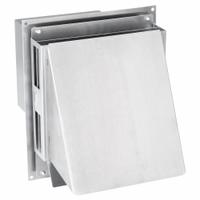 Vent Hood: Vented Rain Cap, Rectangular, 4 in Duct, 5052, Aluminum, Silver Finish, Flat, Press Fit (MPN VH1-4). Key specifications — Screen Included: Yes; Backdraft Damper Included: No; Brand: TJERNLUND; Product Type: Vent Hood; Color: Silver; Connection Type: Press Fit; Type of Cap/Hood: Wall Cap; Material of Cap/Hood: Aluminum.