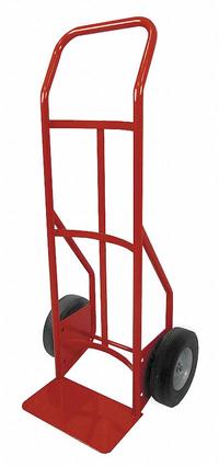 DAYTON General Purpose Hand Truck: 800 lb, Flow-Back Handle, Red, Steel, Flat-Free, 10 in Wheel (MPN 6W856). Key specifications — Brand: DAYTON; Color: Red.