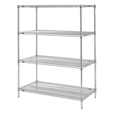 METRO Wire Shelving Unit: Starter, 60 in x 24 in, 86 in Overall Ht, 4 Shelves - Stationary Wire Shelving for Dry Use