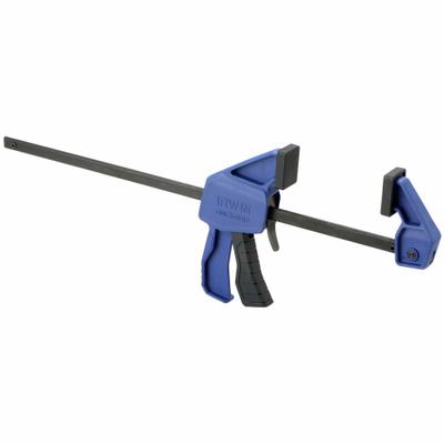 IRWIN Bar Clamp: Flat, 12 in Max Jaw Opening, 2 1/2 in Throat Dp, 140 lb Clamping Force - Trigger Clamps