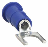 3M Fork Terminals: Blue, Vinyl, #6 Stud Size, 16 AWG – 14 AWG Wire Range, Block Fork, 1,000 V (MPN BFV14-6Q). Key specifications — Barrel Style: Funnel; Manufacturer Part Number: BFV14-6Q; Brand: 3M; Series: TR.