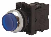 EATON Extended Push Button: Blue, 22 mm Mounting Size, Non-Metallic, Maintained (MPN M22-DRLH-B). Key specifications — Brand: EATON; Action: Maintained; Series: M22; Push Button Material Type: Non-Metallic.