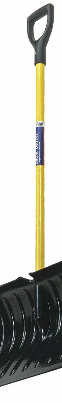 ABILITY ONE Snow Shovel: Plastic, 13 1/2 in Blade Lg, 19 in Blade Wd, 0.15 in Gauge, 40 in Handle Lg (MPN 5120-01-611-8069). Key specifications — Brand: ABILITY ONE; Handle Grip: D Grip.