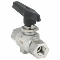 PARKER Manual Two-Way Ball Valve: 3/8 in, 316 Stainless Steel, Straight, FNPT x FNPT, Three-Piece (MPN 6F-B8LJ2-SSP). Key specifications — Brand: PARKER; Handle: Lever.