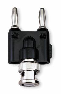 POMONA BNC Adapter: Double Banana Jack, Banana Jack Adapters, Not Panel Mounted, Stackable, BNC Male (MPN 1270). Key specifications — Brand: POMONA; Panel Mounted - NEW: Not Panel Mounted; Stackability: Stackable.