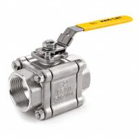 HAM-LET Manual Two-Way Ball Valve: 1/2 in, Stainless Steel, Straight, FNPT x FNPT, Three-Piece (MPN H-510-SS-N-1/2). Key specifications — Brand: HAM-LET; Handle: Locking Lever.