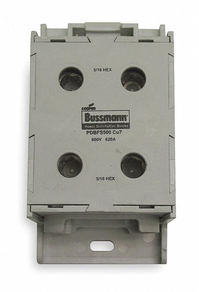 BUSSMANN Power Distribution Block: Finger-Safe, Lug, Lug - Finger-Safe Blocks with Lugs