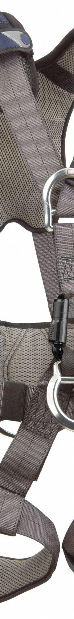 3M DBI-SALA Full Body Harness: Polyester, Aluminum/Steel (MPN 1113346). Key specifications — Brand: 3M DBI-SALA; Standards: OSHA 1910.140, OSHA 1926.502, ANSI Z359.11-2014, NFPA 1983-2017; Hardware Material: Steel; Webbing Materials: Polyester; Back D-Ring: Yes; Color: Blue; Front D-Ring: Yes; Leg Strap Buckles: Quick-Connect.