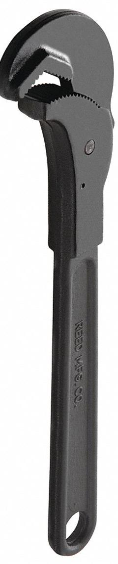 REED One-Handed Pipe Wrench: Alloy Steel, 1 1/2 in Jaw Capacity, Serrated, 16 in Overall Lg, I-Beam (MPN MW1-1/4). Key specifications — attr309808: I-Beam; attr309815: Alloy Steel; attr324941: REED.