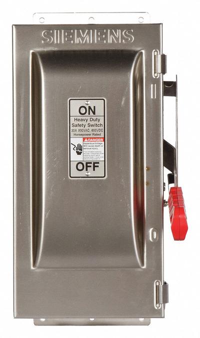Siemens Safety Switch: Fusible, 30 A, Single Phase, 600V AC, 304 Stainless Steel - Fusible Safety Switches