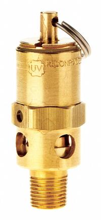 CONRADER Safety Valve: Hard Seat, 1/8 in (M)NPT Inlet (In.), 1/8 in (F)NPT Outlet (In.), Brass (MPN SRH250-1/8 175 SST). Key specifications — attr291993: Hard Seat; attr291998: Brass; attr292007: Stainless Steel; attr292009: Brass; attr294753: CONRADER.