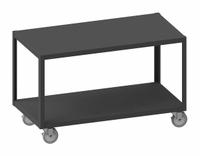 DURHAM MFG Work Table: Fixed Ht, Steel, 48 in x 24 in, 1,200 lb Overall Load Capacity (MPN HMT12G24485PU295). Key specifications — Unit Type: Not Expandable or Modular; Assembly: Fully Assembled; Wheel Material: Polyurethane; Frame Material Finish: Powder Coated; Mobility: Casters; Height Adjustability: Fixed Height; Caster Type: (4) Swivel Locking; Frame Construction: Welded Only.