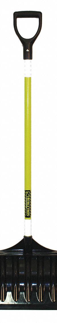 APPROVED VENDOR Snow Pusher: Polycarbonate, 10 3/4 in Blade Lg, 24 in Blade Wd, 0.15 in Gauge (MPN 96858GRA). Key specifications — Brand: APPROVED VENDOR; Handle Grip: D Grip.
