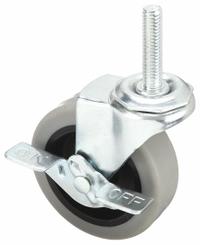 APPROVED VENDOR Stem Caster: Swivel, 3 in Wheel Dia., 15/16 in Wheel Wd, Rubber, 1 1/2 in Stem Lg (MPN 49H591). Key specifications — Brand: APPROVED VENDOR; Thread Size: 3/8"-16; Roll Up: Swivel with Brake.