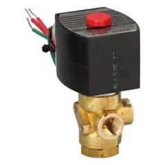 REDHAT Solenoid Valve: 3-Way, Normally Closed, 1/4 in Pipe Size, 110V AC/120V AC, Direct Mount (MPN EF8320G182). Key specifications — Pipe Size: 1/4 in; Voltage: 120V AC; Brand: REDHAT; Coil Enclosure: Watertight.