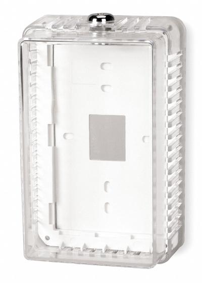 APPROVED VENDOR Universal Thermostat Guard: Snap-On, Clear, Ring Base/Solid Base - Plastic Thermostat Guards with Lock & Key