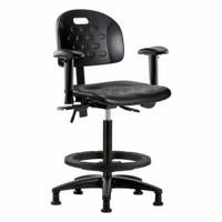 Ergonomic Chair: Polyurethane, Arms Included, Ht Range 24 1/4 in to 34 in, 18 in Seat Wd, Adj, Black (MPN BR-HPHBCH-RG-T1-A1-BF-RG-BLK). Key specifications — Foot Support: Yes; Back Tilt Backward: 13.5°; Back Tilt Forward: 10.5°; Base Material: Nylon; Brand: APPROVED VENDOR; Product Type: Ergonomic Chair; ESD-Safe: Not ESD Safe; Seat Tilt Backward: 3°.