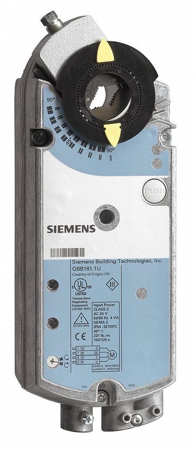 Siemens Actuator: Dampers, Proportional, Non-Spring Return, 221 in-lb, 24V AC/DC - Non-Fail-Safe Actuators