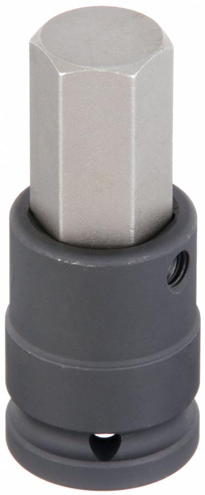 WESTWARD Impact Socket Bit : Metric, 22 mm Tip Size, 3 1/2 in Overall Lg - Hex Impact Bit Sockets