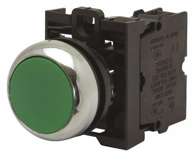 EATON Illuminated Push Button: Illuminated, Flush Profile, Non-Metallic, 22 mm - Illuminated Flush-Mount Push Buttons