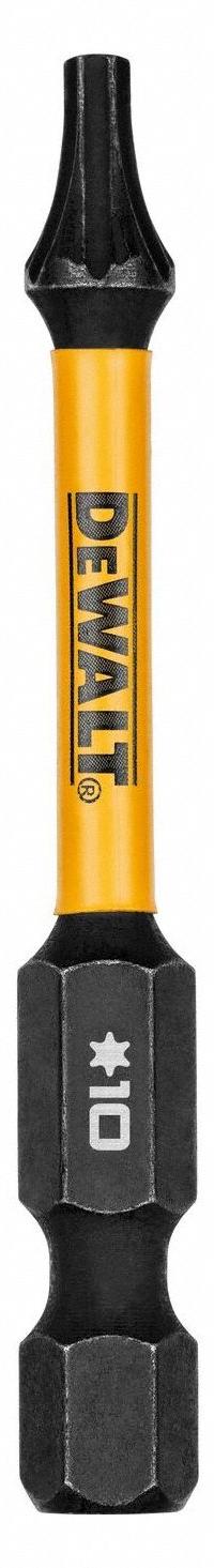 DEWALT Power Bit: Power Bit, T10 Bit Size, Torx® Head, T10 Bit Industry Size, Std, Hex, Impact, 3 PK (MPN DWAF2TX10IR3). Key specifications — attr1119738: Hex; attr1119740: Standard; attr1119734: S2 Steel; attr1119737: Power Bit; attr1119741: DEWALT.