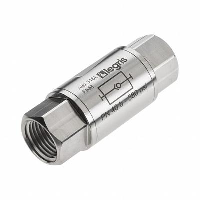 LEGRIS Check Valve: Swing, Inline Valve Body, 1/2 in Pipe Size, FNPT x FNPT, For Fluids Media - 316 Stainless Steel Poppet Check Valves