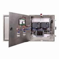 SJE-RHOMBUS Grinder Duplex Panel: Duplex, Single or Three Phase, 208 to 240V AC, 17.8 A, Sensor, 3R (MPN VSGD-240-1-17.8). Key specifications — Current: 17.8 A; Rated Voltage: 208 to 240V AC; Alert Output: Visual; Intrinsic Safety: Not Specified Intrinsically Safe; Includes Reversing: Reversing; Dosing Schedule: Demand Dose; Brand: SJE-RHOMBUS.