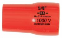 WIHA Insulated Socket: 3/8 in Drive Size, 9/16 in Socket Size, 1 1/8 in Overall Lg, 12-Point, Std (MPN 31434). Key specifications — attr1204321: Not Tether Capable; attr1204320: Chrome; attr1204316: WIHA.