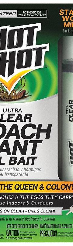 HOT SHOT Roach and Ant Killer: For Use On Crawling Insects, Tube, 2.5 oz Container Size (MPN HG-95769). Key specifications — Brand: HOT SHOT; Container Type: Tube; DEET Concentration: DEET-Free; Form: Gel; Indoor/Outdoor Use: Indoor/Outdoor; Insect Group: Crawling; Targeted Insects: Ants.