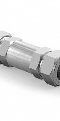 HAM-LET Check Valve: Poppet, Inline Valve Body, 8 mm Pipe Size, Let-Lok® x Let-Lok®, Let-Lok, FKM (MPN H-400-SS-L-8MM-5 PSI). Key specifications — Brand: HAM-LET; Seat Material: 316 Stainless Steel.