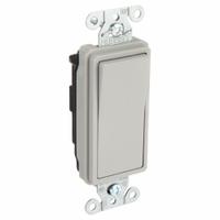 BRYANT Wall Switch: Rocker Switch, Single Pole, Maintained, Gray, 120/277V AC, 15 A (MPN 9801GRY). Key specifications — Illuminated: No; Voltage Rating: 120/277V AC.
