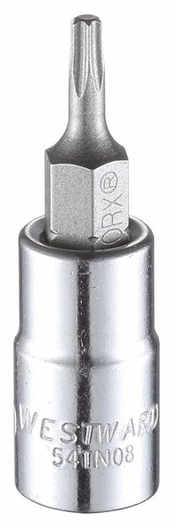 WESTWARD Socket Bit: 1/4 in Drive Size, Torx Tip, T10 Tip Size, 1 1/2 in Overall Lg, Fixed Insert (MPN 54TN08). Key specifications — attr1213209: Fixed Insert; attr1213211: WESTWARD.