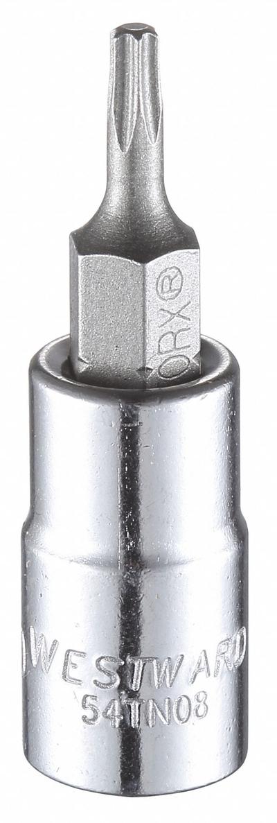 WESTWARD Socket Bit: 1/4 in Drive Size, Torx Tip, T10 Tip Size, 1 1/2 in Overall Lg - Torx Bit Sockets