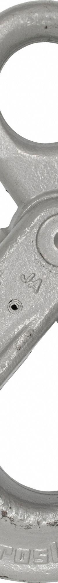 CROSBY Self-Locking Hook: 42,700 lb Working Load Limit, 100 Hook Grade, Alloy Steel, Eye, Plain (MPN 1022943). Key specifications — Color: Silver; Brand: CROSBY; Visual Indicator Markings: Deformation & Max Angle.