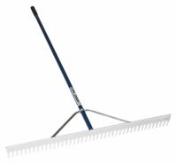 SEYMOUR MIDWEST Landscape Rake: Aluminum, Aluminum Handle, Straight Handle Type, 66 in Handle Lg (MPN 12036GRA). Key specifications — Tine Material: Aluminum.