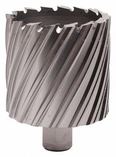 SLUGGER BY FEIN Annular Cutter: 2 9/16 in Cutter Dia, 2 in Max Cutting Dp, Bright, High Speed Steel (MPN 63134651002). Key specifications — attr253884: No; attr253885: Bright; attr253886: High Speed Steel; attr253887: Weldon Flat; attr253888: Fractional Inch; attr277149: SLUGGER BY FEIN.